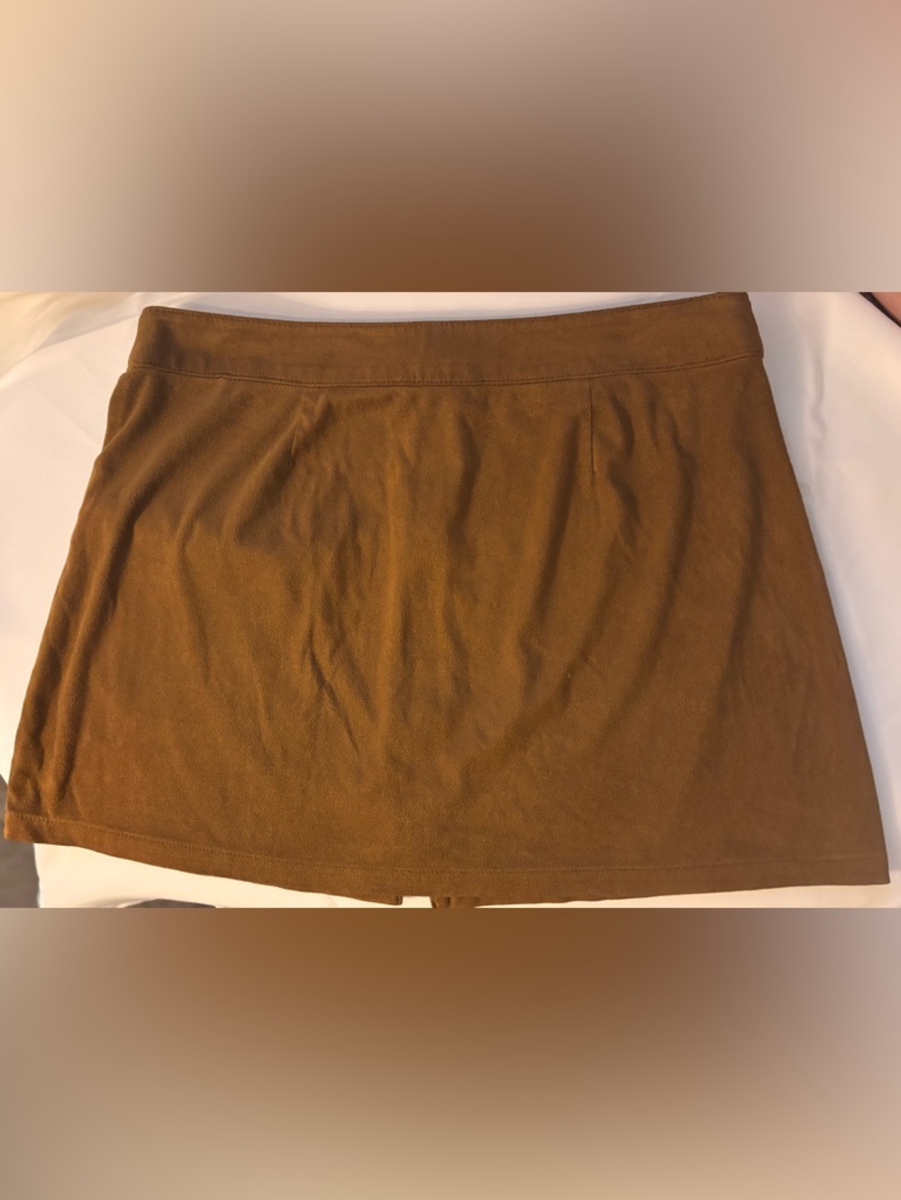 Forever 21 Suede Zip-Front Mini Skirt— Size L - Picture 6 of 8
